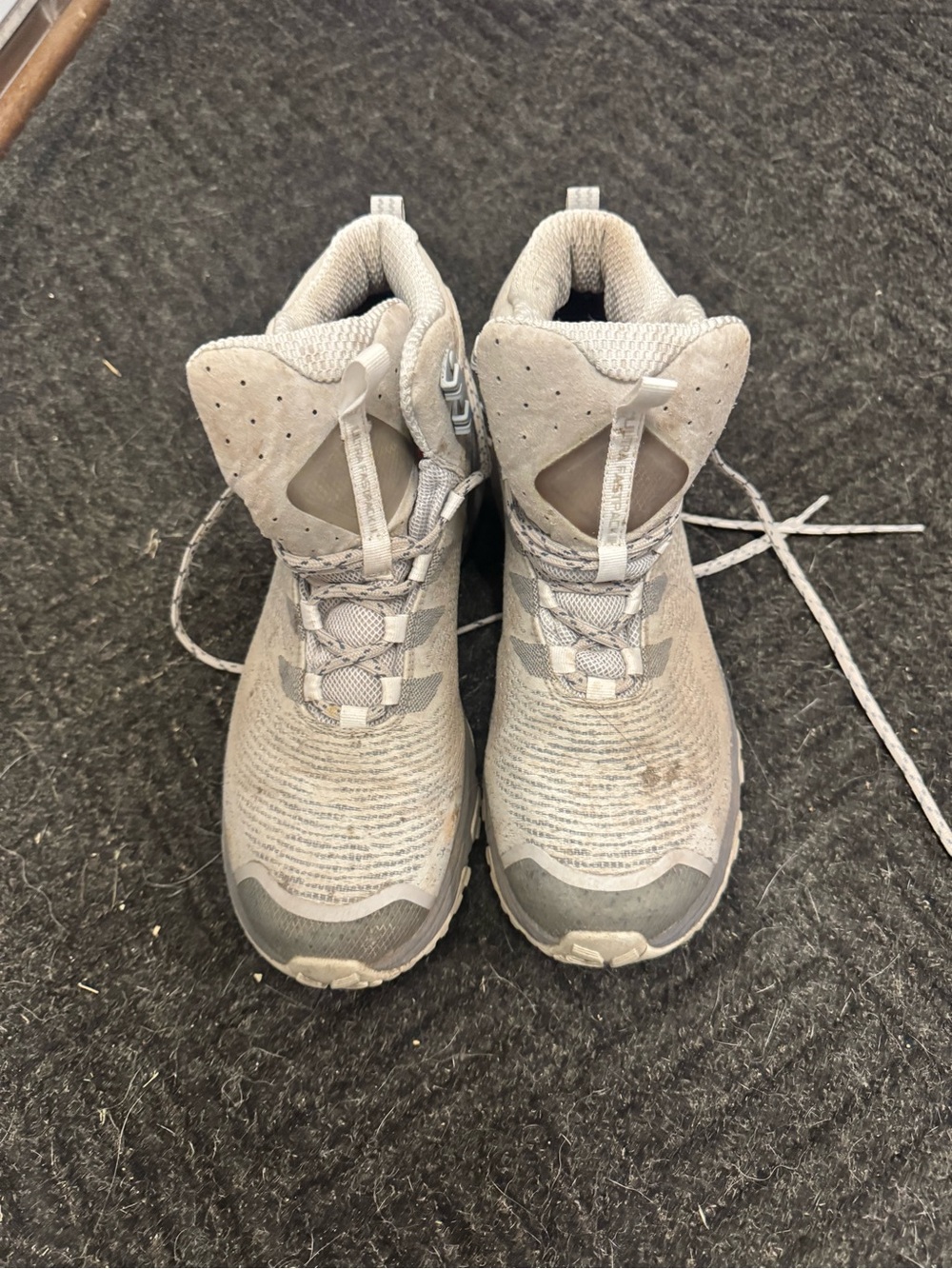 The North Face Women's Light Gray Lace-Up Hiking Boots